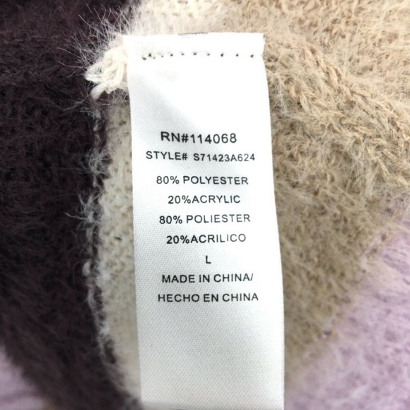 Ten Sixty Sherman Striped Color Sweater Purple size Large - Picture 5 of 6